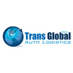 tgal-us Logo von Trans Global Auto Logistics mit blauer Erde-Illustration und Schriftzug daneben.