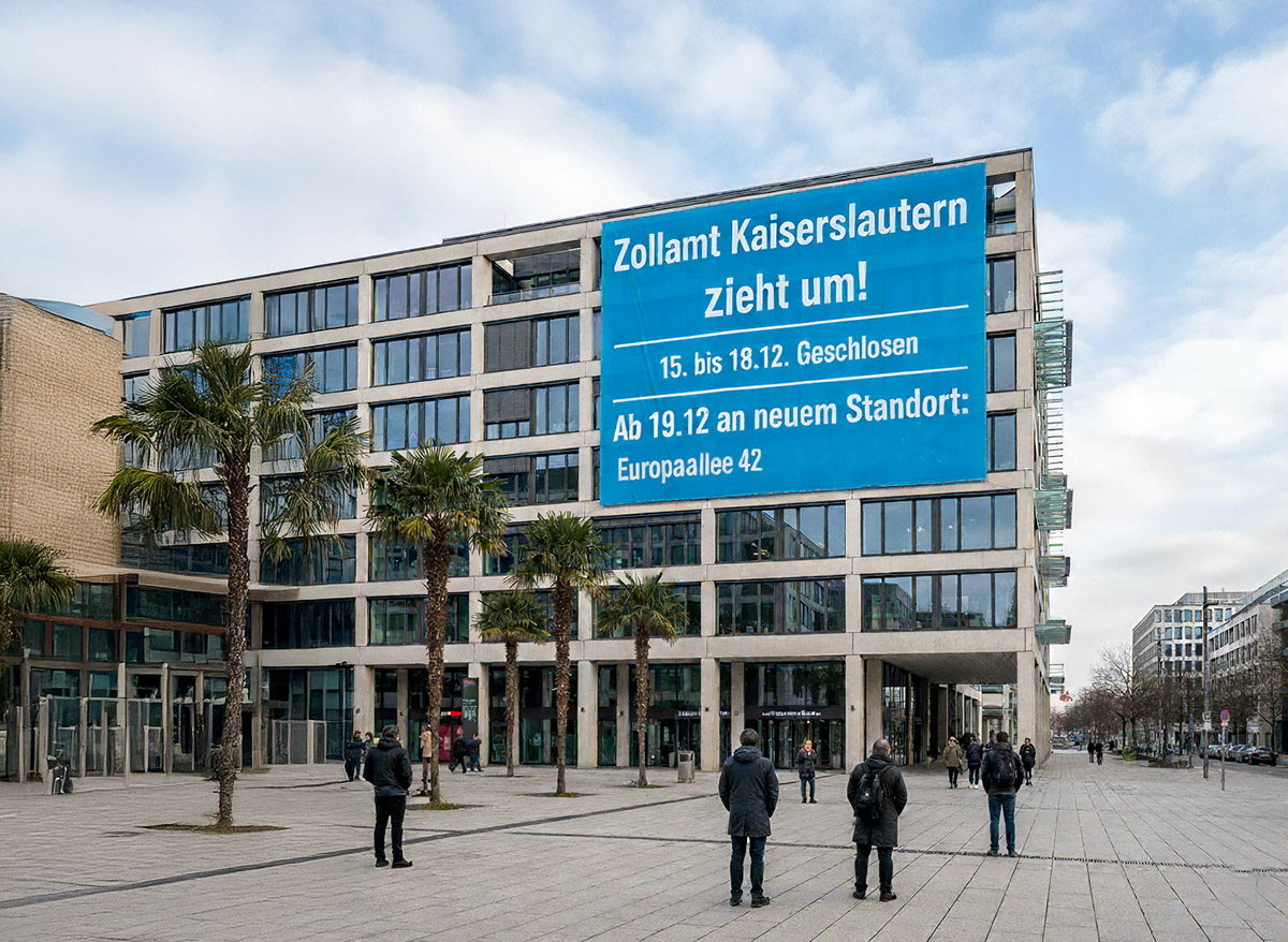 Featured image for “Das Zollamt Kaiserslautern zieht um! 15. bis 18.12. geschlossen. Zollamt Pirmasens in Vertretung.”